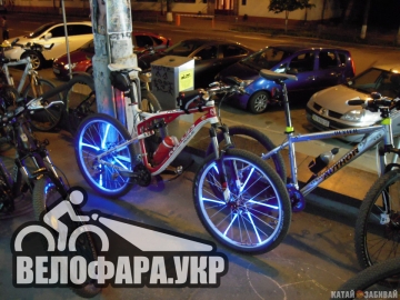 Светящиеся синие полоски на велосипедные колеса